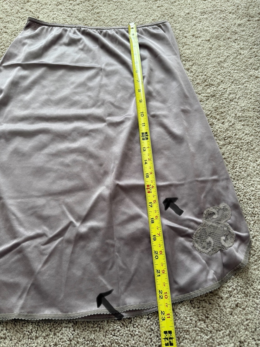 Vintage Sweet Nothings Maidenform Mauve-Taupe Midi Slip Skirt and Camisole - Picture 10 of 10